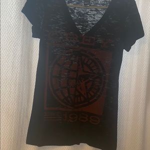 Obey sheer v-neck tee